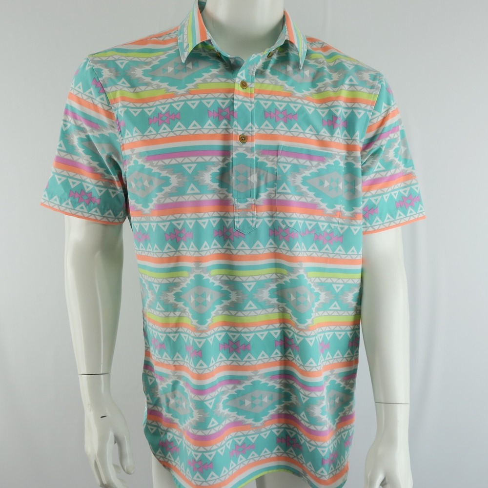 The Nutter Weekend Short Sleeve Polo Shirt Mens‎ L Allover Print